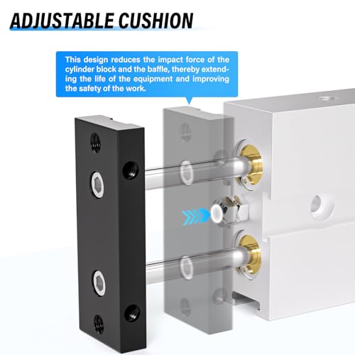 TAILONZ PNEUMATIC 10mm Bore 100mm Stroke Double-Rod Double-Acting Aluminum Pneumatic Air Cylinder TN10-100 - Image 5