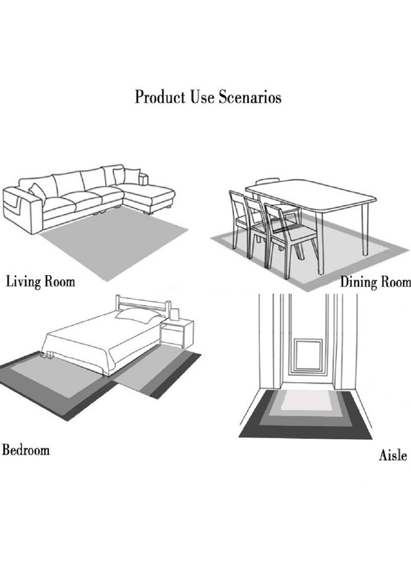 شاربدو سجادة أرضية عصرية لغرفة الطعام وغرفة النوم، مقاس 140*200 سم. - Image 4