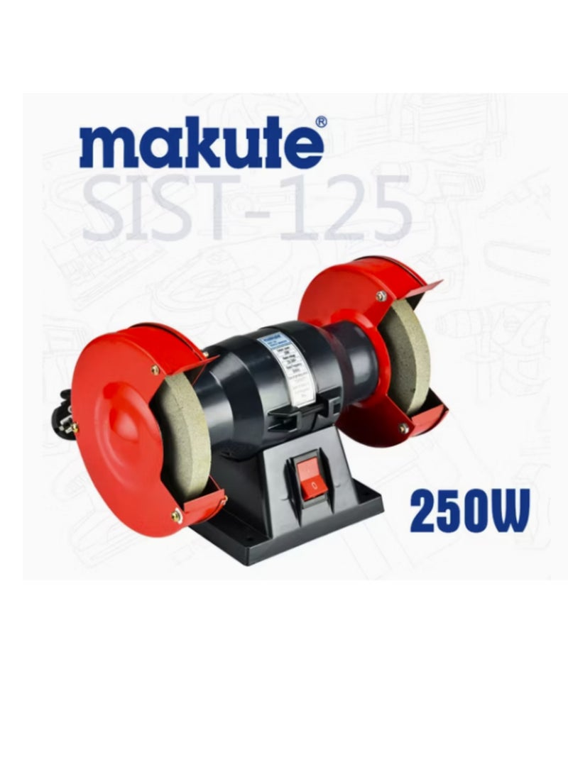 makute 125mm Mini Bench Grinder  Bench Grinder Polisher with 250W 3000rpm Variable Speed for metal plastic wood grinding and polishing deburring, rust removal, shaping parts and cleaning  (SIST-125)  - Image 2