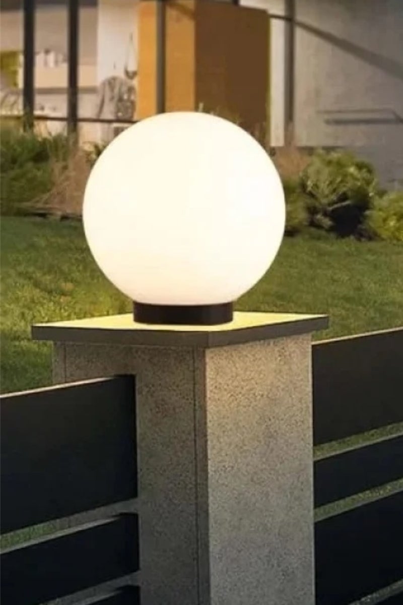 Outdoor Globe Light 15 cm – E27 Base – Fence Top Mount - Image 1