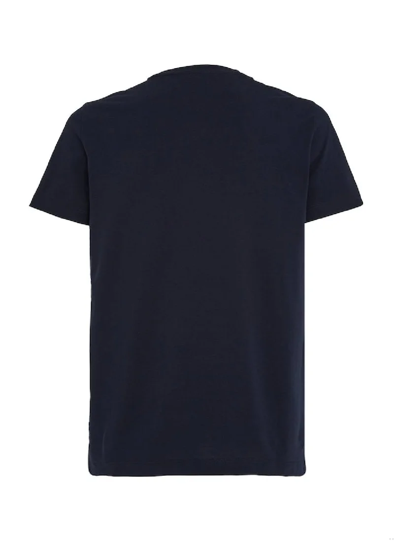 TOMMY HILFIGER Men's Short Sleeves T-Shirt - Cotton, Blue