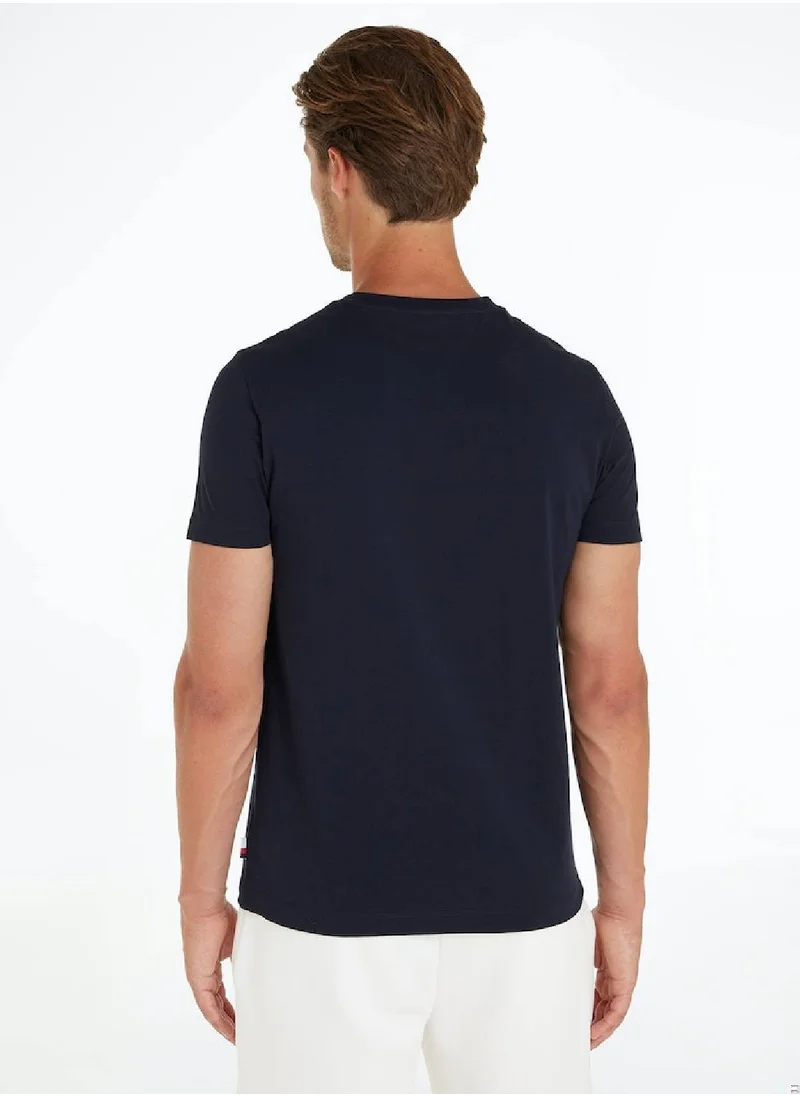TOMMY HILFIGER Men's Short Sleeves T-Shirt - Cotton, Blue