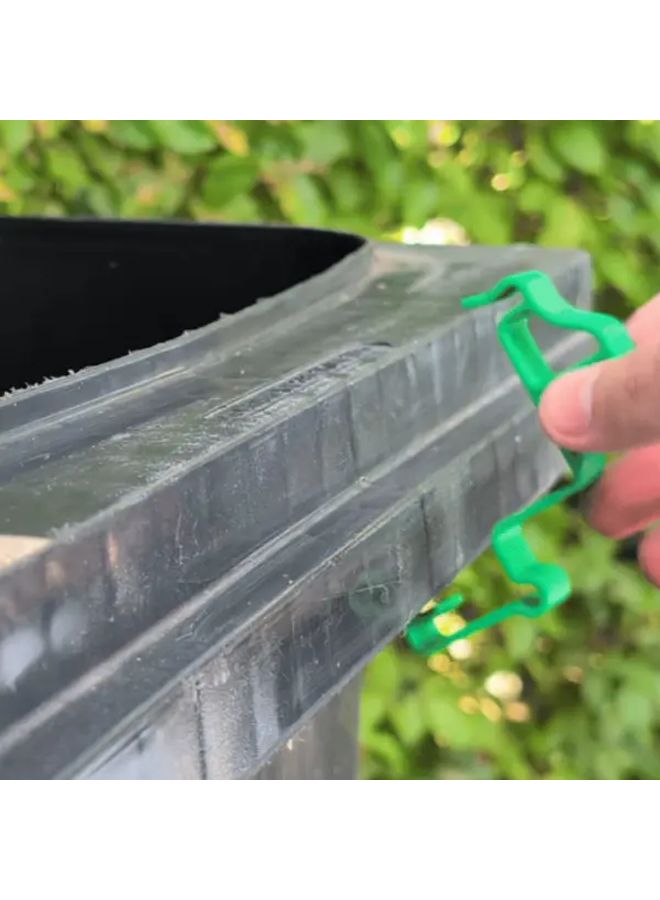 1pc Press To Open Insect Prevention Trash Can Lid Clip Green Black Durable Plastic - Image 4