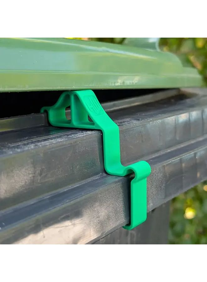 1pc Press To Open Insect Prevention Trash Can Lid Clip Green Black Durable Plastic - Image 2