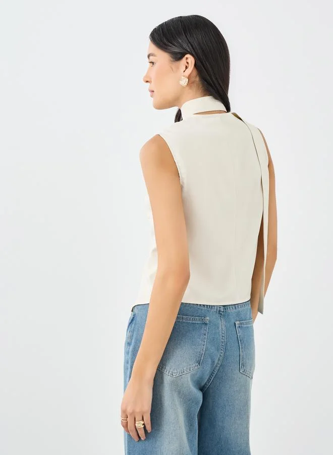 Styli  Styli Lace Detail Buttoned Sleeveless Waistcoat for Women | Best Price UAE