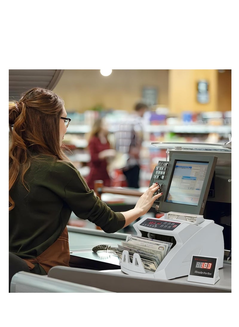 ZLH HITY Money Counter with Value Count, UV/MG/IR Detection Function Cash Counter, Add and Batch Modes, Cash Counter with LCD Display - Image 2