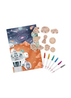 Hape Mars Life DIY Magnets | Perfect Easel Companion | Make-Your-Own Magnet Art Set With Wooden Magnets and Glitter Markers, For Kids Ages 3+ Years  - Image 1