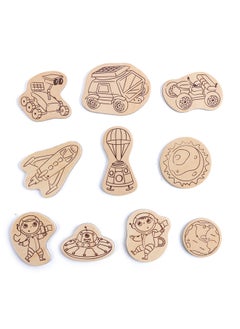 Hape Mars Life DIY Magnets | Perfect Easel Companion | Make-Your-Own Magnet Art Set With Wooden Magnets and Glitter Markers, For Kids Ages 3+ Years  - Image 3
