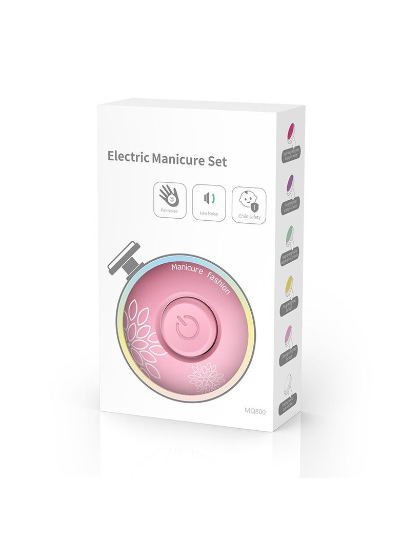 Electric Manicure Set Nail Trimmer For Newborn Toddler Or Adults Toes Fingernails (Pink) - Image 2