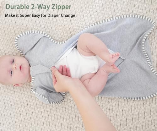 Roksuma Baby Swaddles Sleep Sack Arms up Swaddle 6-9 Months, 2-Pack Baby Transition Swaddle with 2-Way Zipper Arms In/Out 100% Cotton 0.8Tog Sleep Swaddles for Boy Girl (Large 20-27lbs) - Image 4