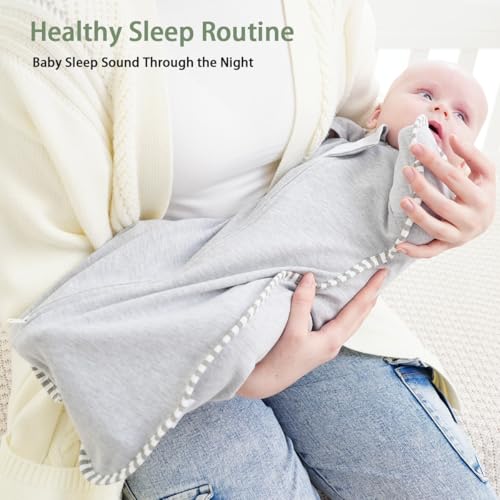Roksuma Baby Swaddles Sleep Sack Arms up Swaddle 6-9 Months, 2-Pack Baby Transition Swaddle with 2-Way Zipper Arms In/Out 100% Cotton 0.8Tog Sleep Swaddles for Boy Girl (Large 20-27lbs) - Image 5