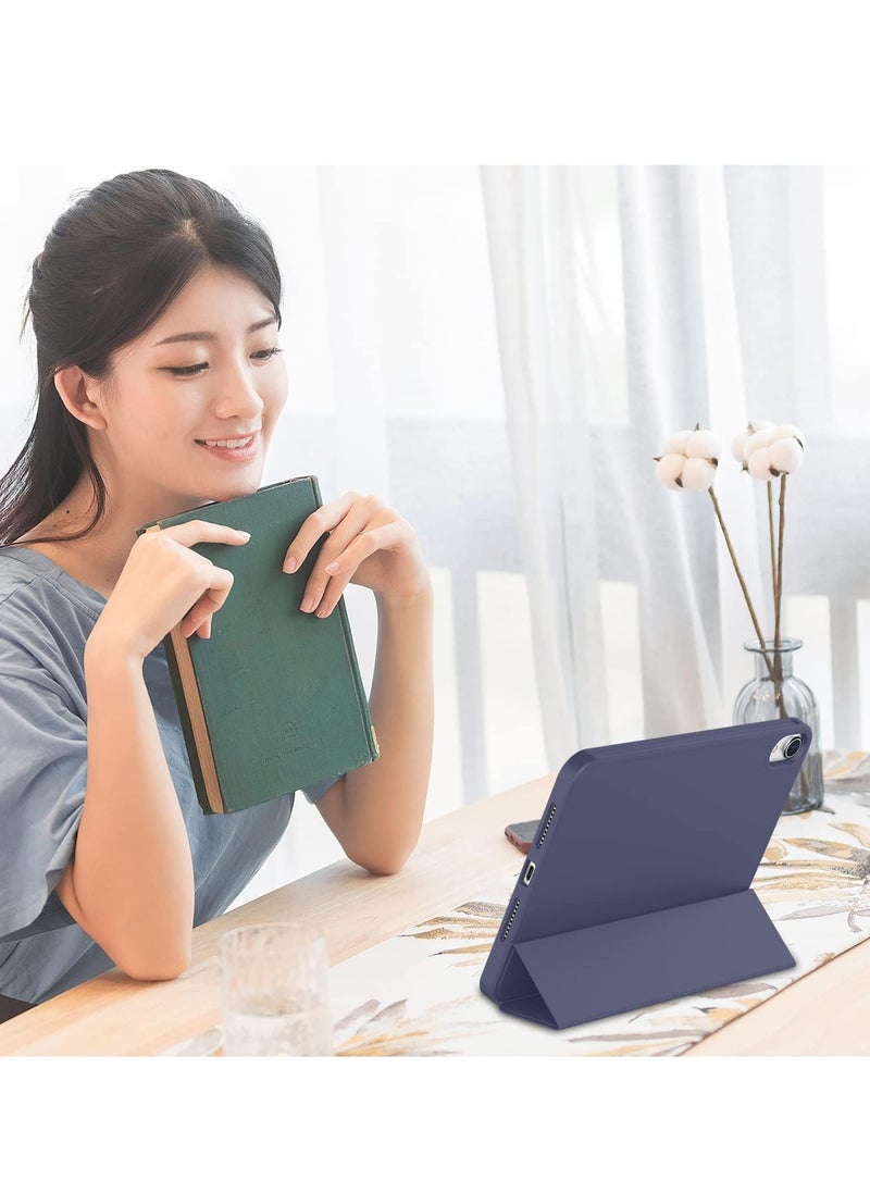 MIGOFAST - IPad Mini 7 Case 2024  A17 Pro 8.3-Inch iPad Mini 7th Generation Case with Pencil Holder Trifold Stand Smart Case with Soft TPU Back Blue - Image 1
