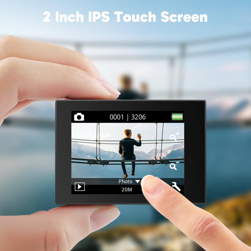 Akaso كاميرا أكاسو EK7000 برو 4K30fps مع مجموعة ملحقات بطاقة الذاكرة 64GB MicroSDXC - Image 3