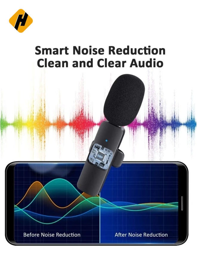 Professional Wireless Lavalier Lapel Microphone for iPhone, iPad - Cordless Omnidirectional Condenser Recording Mic for Interview Video Podcast Vlog YouTubeAbout this item Easy Automatic Connection: T