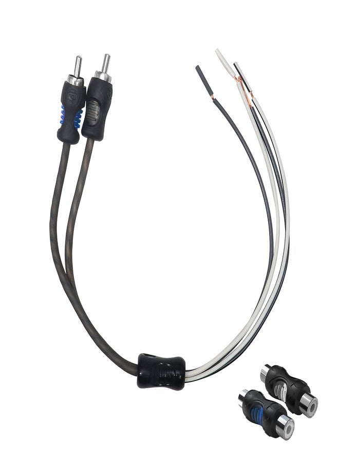 RECOIL RCA-S Speaker Wire to RCA Adapter with RCA Female to Female Coupler (Pair), Dual Injection Molded RCA Ends - Image 1