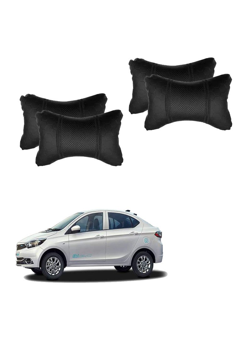 Adroitz Adroitz Black Universal Neck Rest Pillow Faux Leather Material in Football Design for All Cars Pair of 2_85 