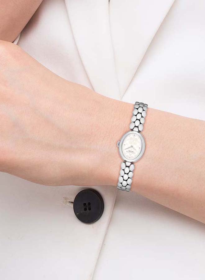 COACH OVAL ANALOG WOMEN'S SILVER WHITE CASE WATCH - 14504416 - Image 5