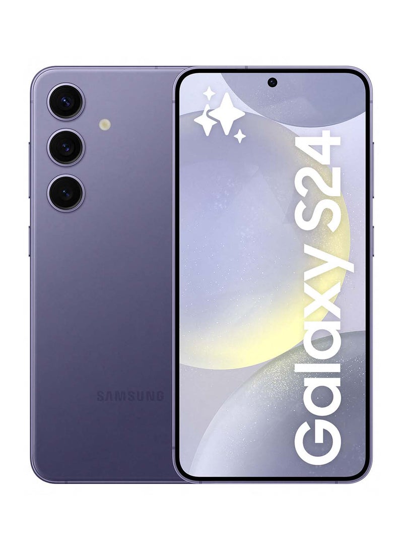 سامسونج هاتف Galaxy S24 ثنائي الشريحة باللون البنفسجي الكوبالت وذاكرة الوصول العشوائي (RAM) سعة 8 جيجابايت وذاكرة داخلية 256 جيجابايت يدعم تقنية 5G - إصدار الشرق الأوسط - Image 1