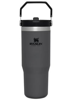 STANLEY IceFlow Flip Straw Water Bottle, 0.88L – Vacuum Insulated, Leakproof & BPA-Free – Keeps Water Cold for 12 Hours – Easy-Carry, Dishwasher Safe Stainless Steel Travel Mug (Charcoal)