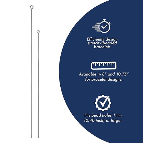 Beadalon Elastic Stretch Cord Beading Needle, Stainless Steel, 10.75 in Length, 1 pc, Easily Transfer Beads on Stretch Cord - Image 3