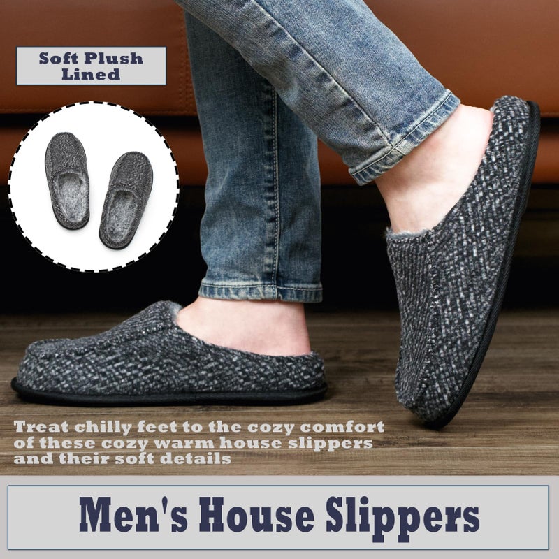 Cozylook Mens Indoor Slippers Memory Foam Non Slip House Shoes with Plush Lining Size 10-11 - Image 2