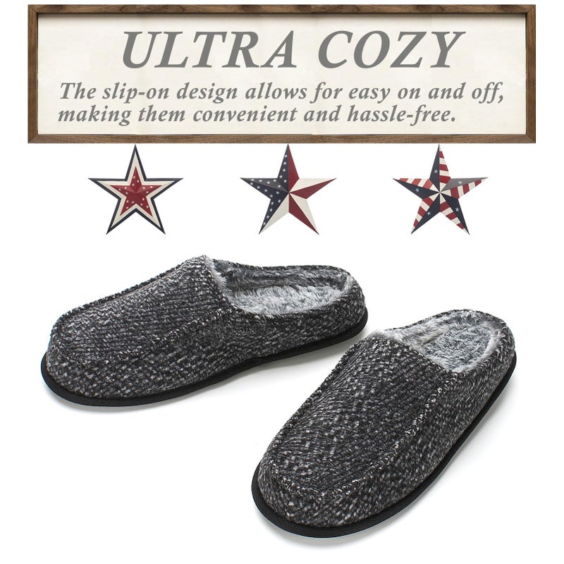 Cozylook Mens Indoor Slippers Memory Foam Non Slip House Shoes with Plush Lining Size 10-11 - Image 4