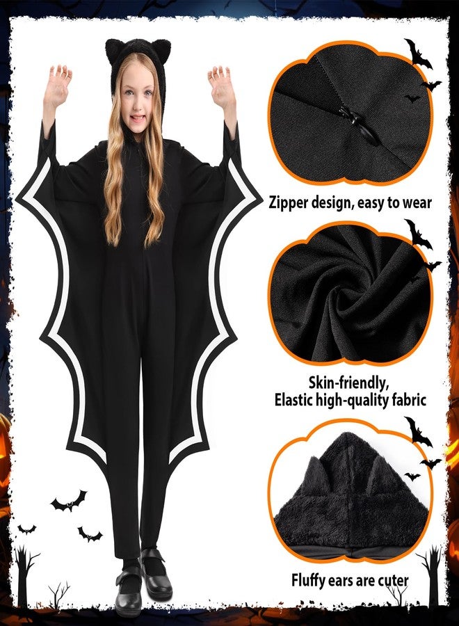 ComfyKit Halloween Kids Bat Costume Glow in the Dark,Kid Unisex Vampire Bat Wing Costume,Jumpsuit Cosplay Outfit for Girl,Boy - Image 4