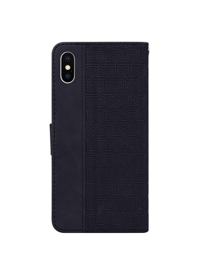 S-TOP Case For iPhone XS Max Geometric Embossed Leather Phone Case - Image 3