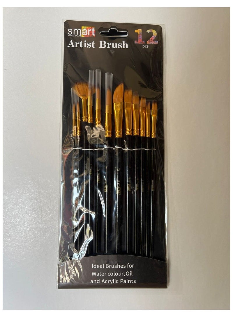 Smart paint brush set 12 pcs for oil,acrylic,gouache, watercolors painting - Image 5