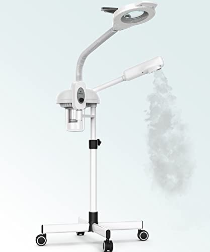 TASALON TASALON Professional 2 in 1 Facial Steamer With 5X Magnifying Foldable Arm Ozone Mist Steamer for Face Salon Spa Beauty Skin Care Equipment 