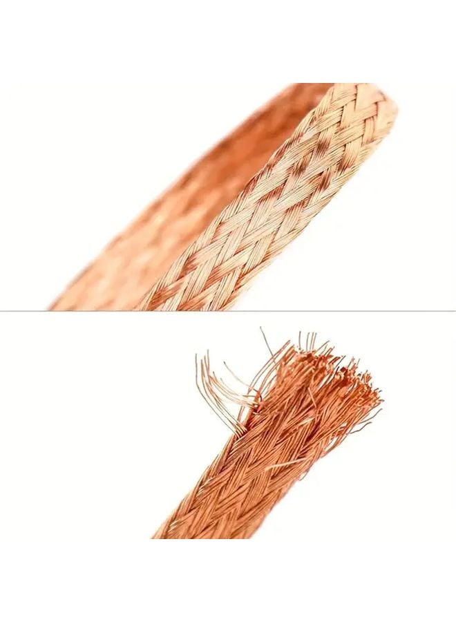 1 قطعة سلك نحاسي مضفر عريض 5.5 مم (236 بوصة) مسطح شريط أرضي مرن معزول - Image 4