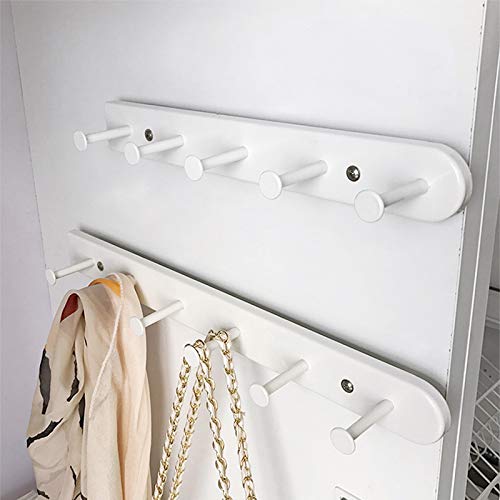 Kelendle Extendable Sliding Wardrobe Hook Rail with Hardware Pull Out Closet Rod Clothing Hanging Hooks Organizer for Home, Office, Hotel (6 Hooks) - Image 3