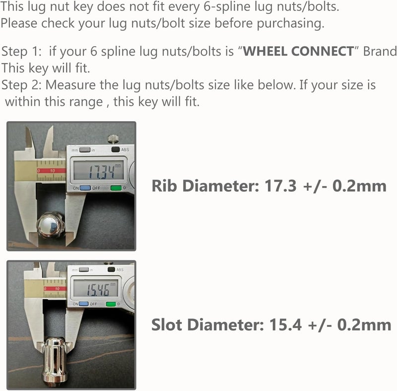 WHEEL CONNECT Lug Nuts Key for Spline Drive - Image 3