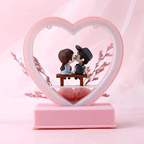 Chocozone Cachet India Musical Couple Showpiece with Lights Valentine Gift for Girlfriend Wife Birthday Gifts for Girls Romantic Couple Gifts (Pink), 15 Centimeters, 145 Millimeters - Image 3