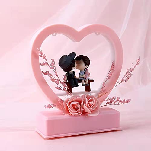 Chocozone Cachet India Musical Couple Showpiece with Lights Valentine Gift for Girlfriend Wife Birthday Gifts for Girls Romantic Couple Gifts (Pink), 15 Centimeters, 145 Millimeters - Image 5