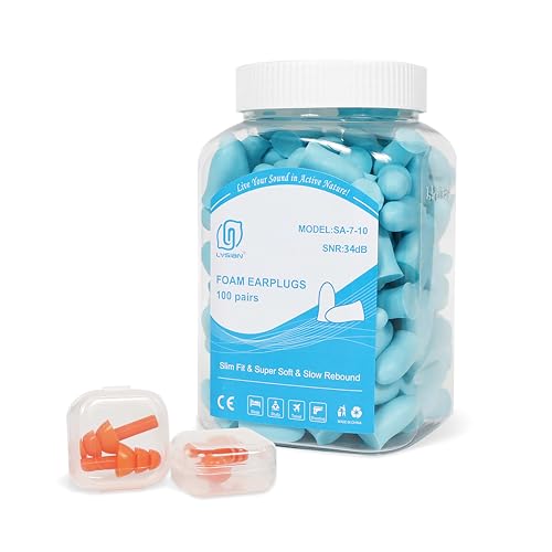 LYSIAN Slim Fit Foam Ear Plugs for Sleeping Women, Kids Small-100 Pairs, 35dB SNR Noise Reduction Earplugs Disposable for Sleep, Snoring, Work, Shooting Loud Noise, Lake Blue - Image 1