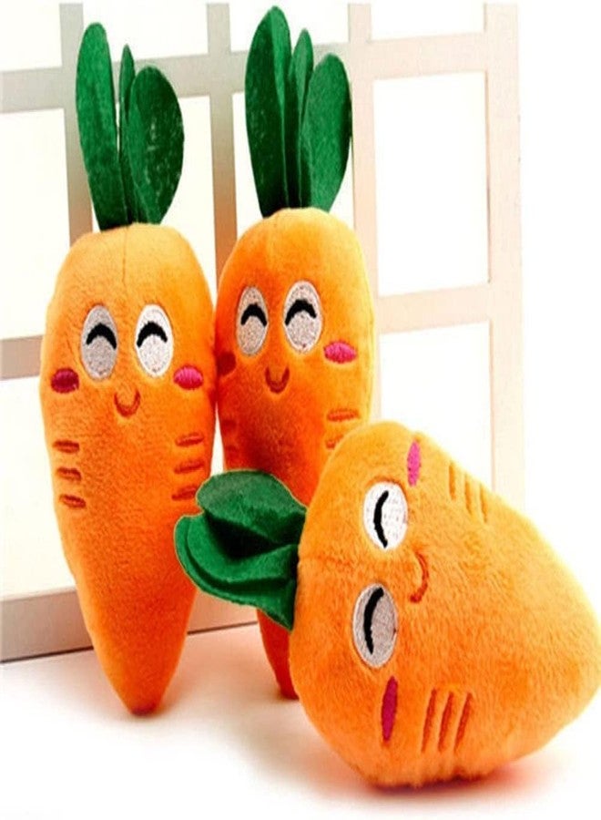 SquarezhenBo 4Pcs Carrot Dog Toys with Multi-Squeakers - Soft Plush Chew Toys for Puppies and Cats, Interactive Bite-Resistant Pet Supplies, Cute Carrot-Shaped Cat/Dog Toy - Image 2