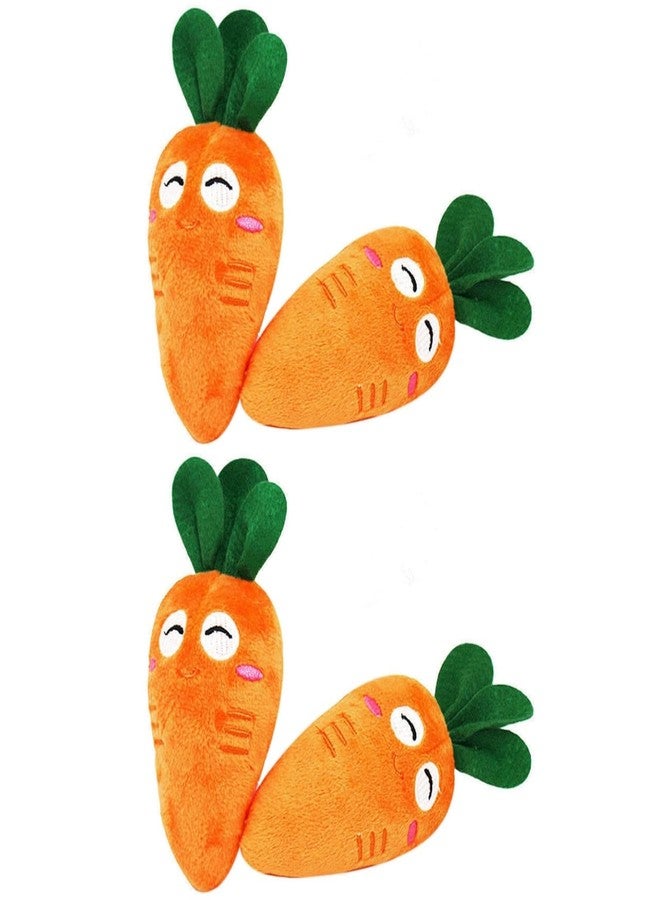 SquarezhenBo 4Pcs Carrot Dog Toys with Multi-Squeakers - Soft Plush Chew Toys for Puppies and Cats, Interactive Bite-Resistant Pet Supplies, Cute Carrot-Shaped Cat/Dog Toy - Image 1