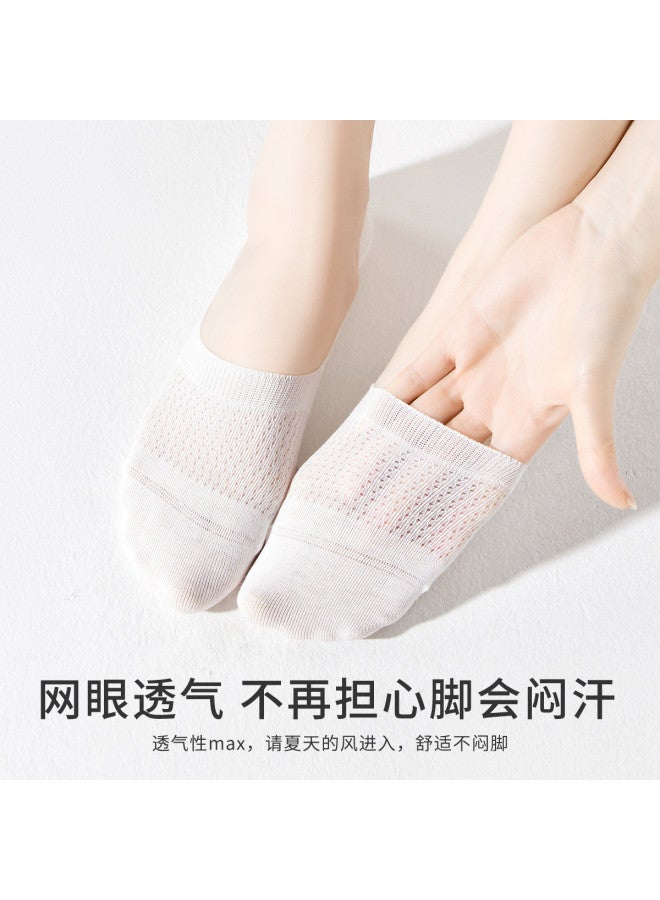 Fenton 8 Pairs Non-slip Boat Socks 100% Cotton Odor-resistant Summer Thin Invisible Socks For Women - Image 5