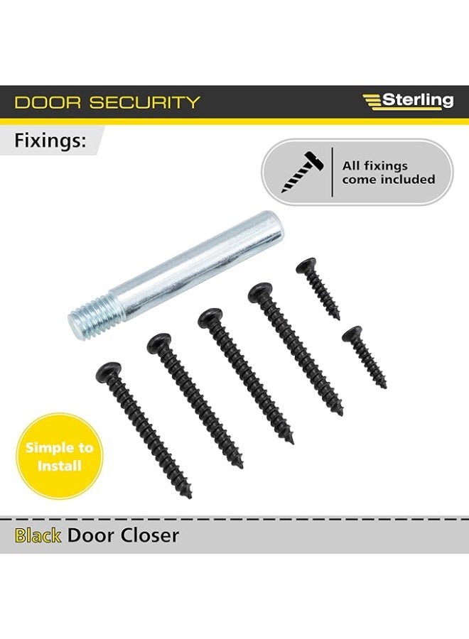 ستيرلنج ستيرلينغ 271 DCBK، مُغلِّف أبواب مُحمَّل بنابض، مُثبَّت على السطح - مُقاوم للحريق لمدة نصف ساعة، متين، مع إمكانية تعديل التحكم في الباب للاستخدام السكني والتجاري - متوفر باللون الأسود والأبيض والنحاس المصقول والكروم المصقول والكروم الساتان - Image 4