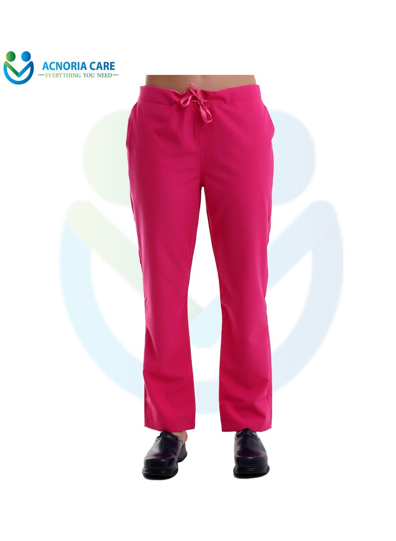 اكنوريا كير سكراب طبي نسائي مكون من قطعتين بلوزة وسروال 25% فيسكوز 75% بوليستر لون وردي - مقاس  XL - من اكنوريا كير - Image 3