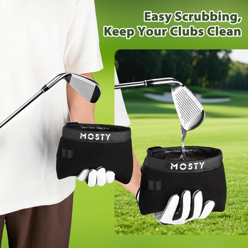 MOSTY Golf Club & Ball Cleaner Bag,Durable Golf Club Cleaning Kit and Ball Washer Pouch,Club Cleaner for Golf Bag, Golf Gifts for Men Women Golfers Him Unique, Essential Golf Accessories - Image 3