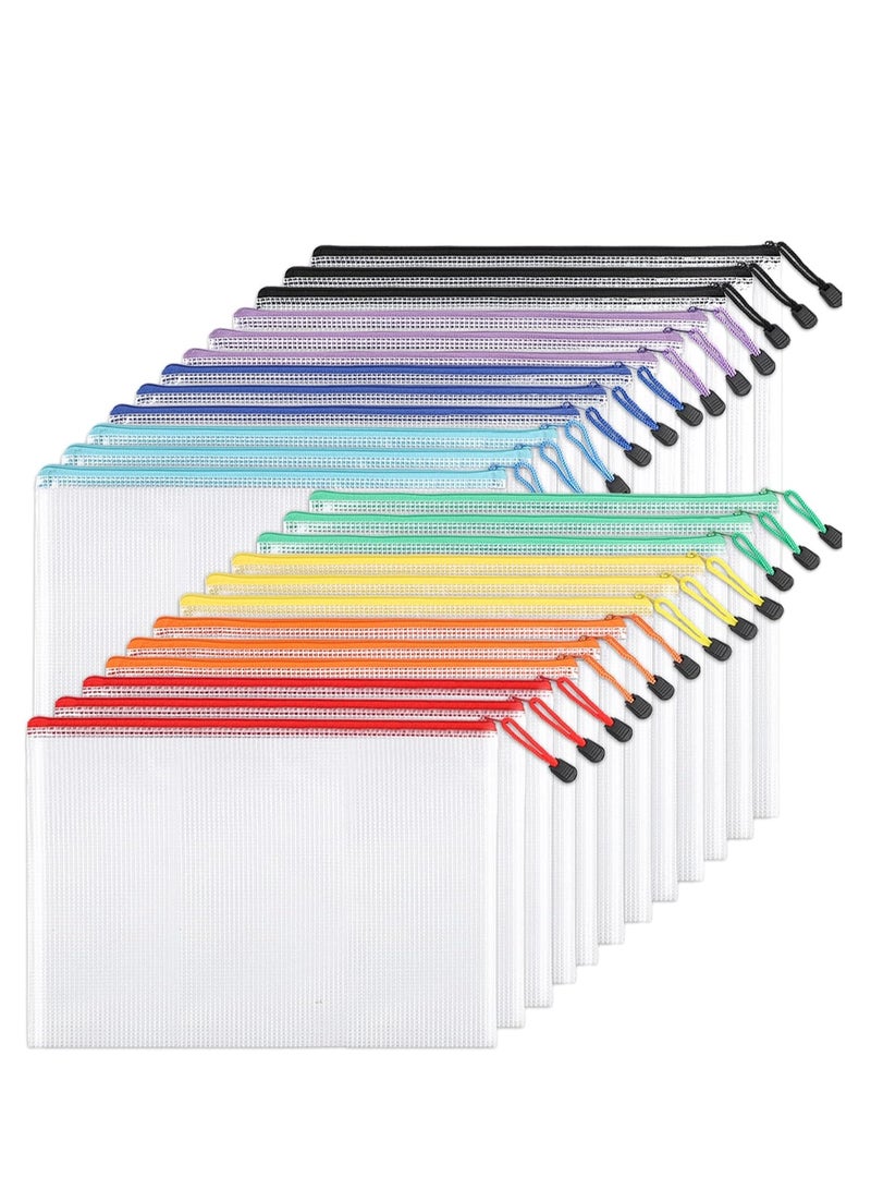 Generic 24pcs Mesh Zipper Bags, A4 Zipper Bags for Organized Storage, Waterproof Zipper Bags, Letter Size, Document Bags for School, Toys, Puzzles, Board Games and Office Supplies - Image 1