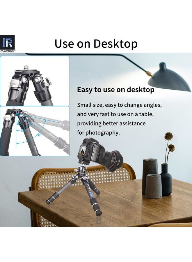 Innorel 10-Layer Carbon Fiber Mini Tripod CT223C Desktop Tripod with Low Position Macro Shooting, Tabletop Camera Stand, Compact Lightweight Portable for Digital DSLR, DV Video, Max Load 22lb/10kg - Image 4