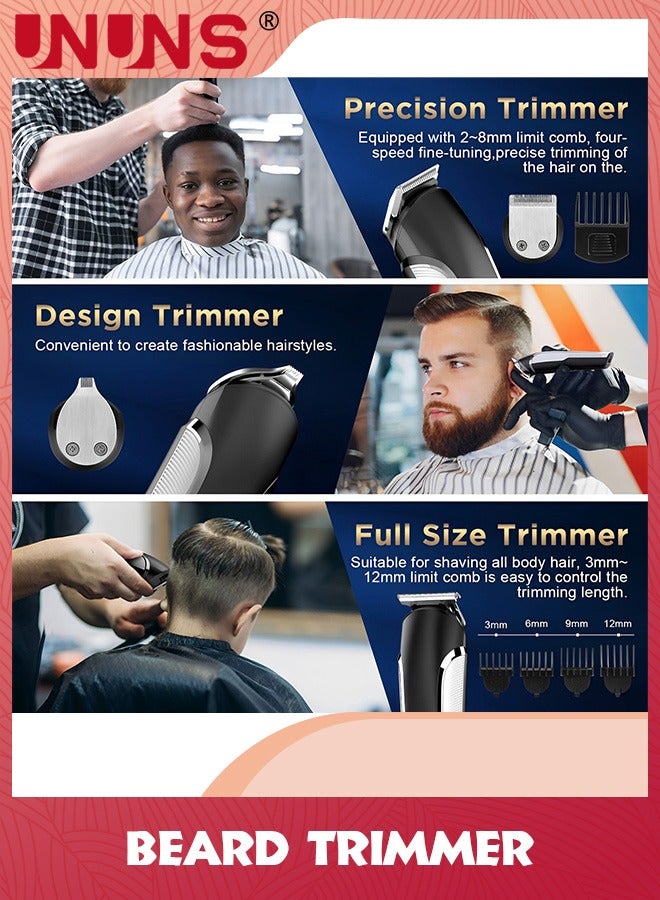 UNUNS Beard Trimmer For Men,Waterproof Electric Razor Hair Trimmer With Digital Display,Washable Hair Clippers For Beard,Mens Grooming Kit For Nose Mustache Body Facial Gifts For Men Father Husband - Image 3