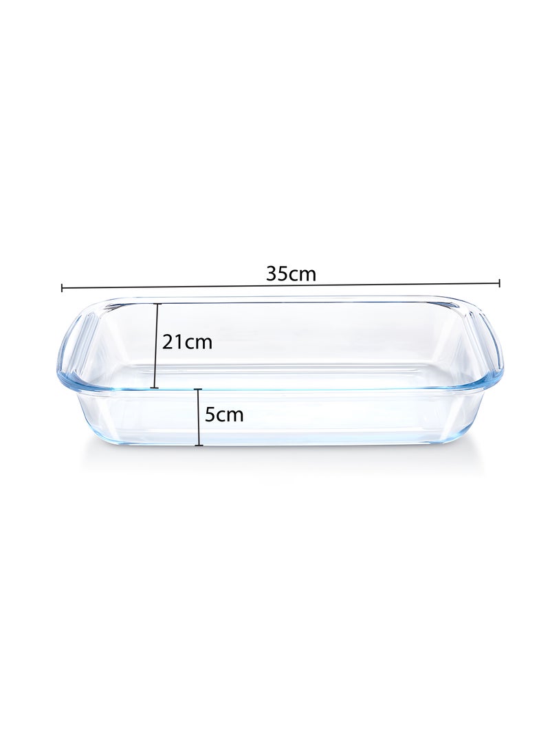 BLACKSTONE 3.0L Rectangle Shape Glass Oven Dish - Premium Borosilicate Bakeware, Oven, Microwave & Dishwasher Safe, Perfect for Baking, Roasting, and Serving - Image 4