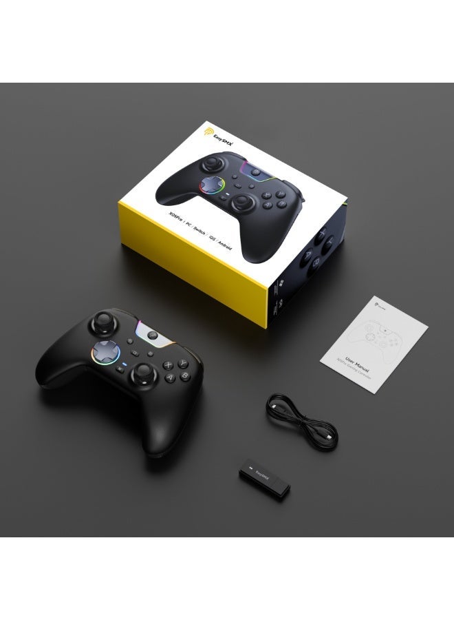 EasySMX Classic Gamepad EasySMX X05Pro Wireless Game Controller for PC/Switch/Steam/iOS/Android/Android TV BOX with Dual-Mode Impulse Triggers, Hall Joysticks, Ergonomic Skin-Like Grip, Quiet-Touch Low-Noise Buttons, 1000Hz Polling, 2 Programmable Buttons, RGB, 1000mAh Battery - Image 3
