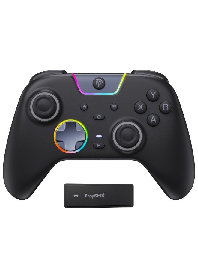 EasySMX Classic Gamepad EasySMX X05Pro Wireless Game Controller for PC/Switch/Steam/iOS/Android/Android TV BOX with Dual-Mode Impulse Triggers, Hall Joysticks, Ergonomic Skin-Like Grip, Quiet-Touch Low-Noise Buttons, 1000Hz Polling, 2 Programmable Buttons, RGB, 1000mAh Battery - Image 1