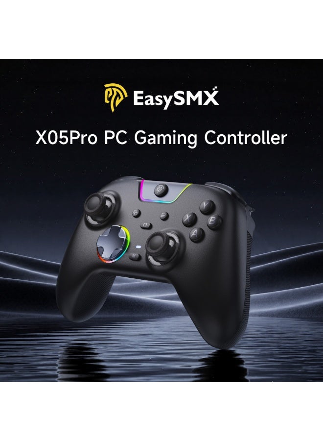 EasySMX Classic Gamepad EasySMX X05Pro Wireless Game Controller for PC/Switch/Steam/iOS/Android/Android TV BOX with Dual-Mode Impulse Triggers, Hall Joysticks, Ergonomic Skin-Like Grip, Quiet-Touch Low-Noise Buttons, 1000Hz Polling, 2 Programmable Buttons, RGB, 1000mAh Battery - Image 5
