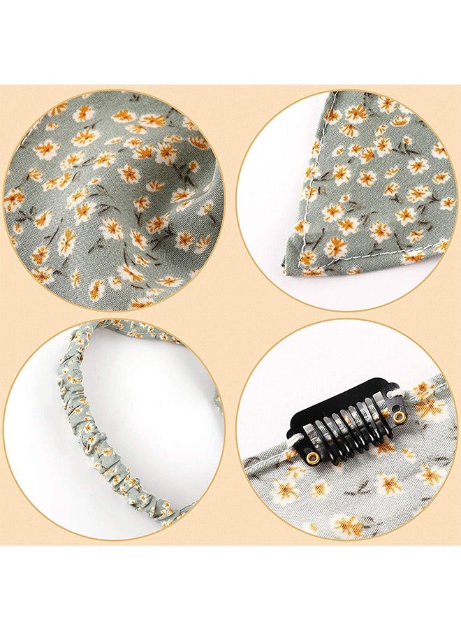 6-Piece Floral Elastic Hair Bandanas, Vintage Chiffon Triangle Kerchief Headband, Chiffon Printed Turban for Women Girls Hair Accessories - Image 3